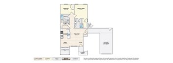 The Aster - AR garage apartment floor plan with 2 bedrooms, 2 baths, a patio/balcony, and a 1-car garage