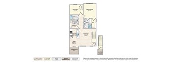 The Daphne - D garden apartment floor plan with 2 bedrooms, 2 baths, and a patio/balcony