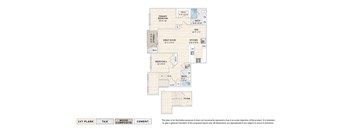 The Downey garden apartment floor plan with 2 bedrooms, 2 baths and a terrace