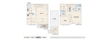 The Elmore (C-ALT) garage apartment floor plan with 2 bedrooms, 2.5 baths, a terrace, and 1-car garage