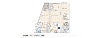 The Magnolia B-3 55+ active adult garden apartment floor plan with 2 bedrooms, 2 baths, and a terrace