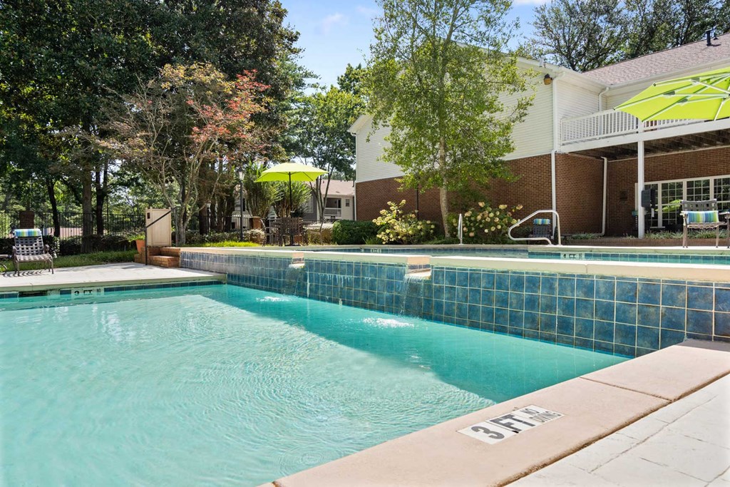 the swimming pool at the apartments for rent