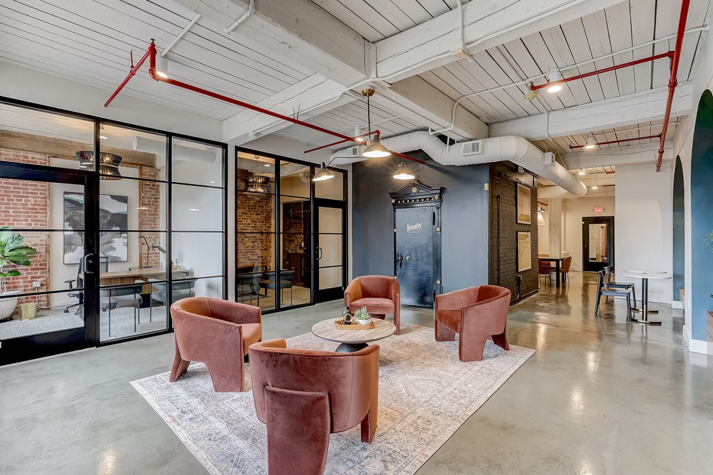 a view of the lobby at the bradley braddock road station apartments