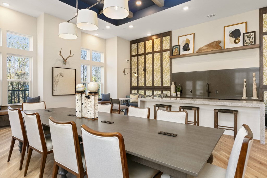 common room with dining table