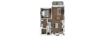 a floor plan of a 1 bedroom apartment