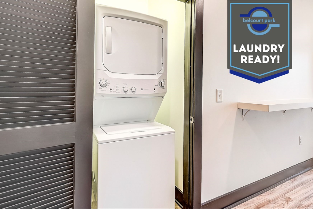 a laundry room with a washer and dryer