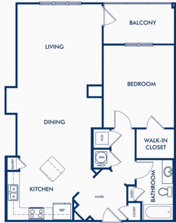 a floor plan of a two bedroom apartment at the monarch luxury apartments in des moines,