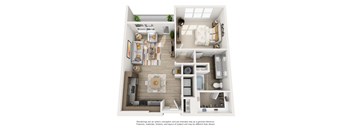 a stylized floor plan of a 2103 sq ft apartment