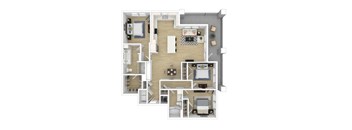 a floor plan of a house with a bedroom and living room