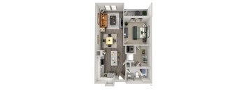 birds eye view one bedroom apartment