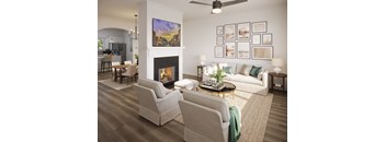 Living room with fireplace