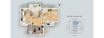 a floor plan of a house is shown with floor plans of different rooms