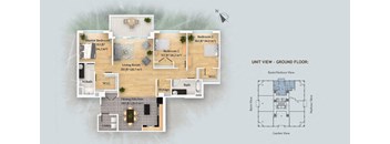 a floor plan of a house with a wooden floor