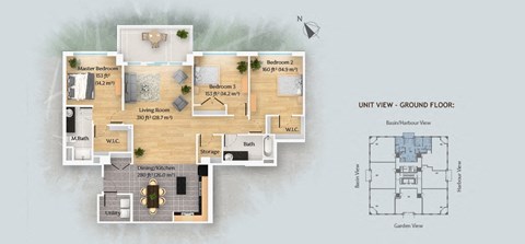 a floor plan of a house with a wooden floor
