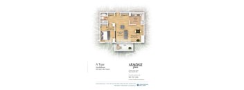 A type one bedroom apartment floor plan.