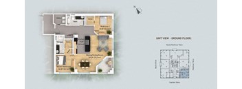 a floor plan of a house is shown next to a floor layout of a building