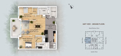 a floor plan of a house with a bedroom and a living room