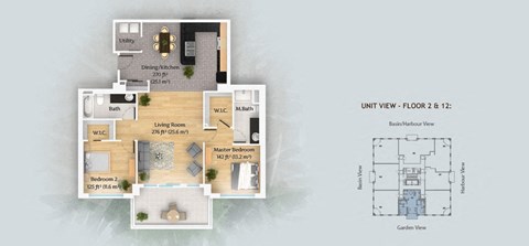 a floor plan of a house with a bedroom and a living room
