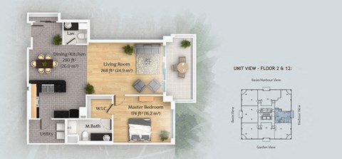 a floor plan of a house with a bedroom and a living room