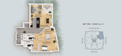 a floor plan of a house with a bedroom and a living room