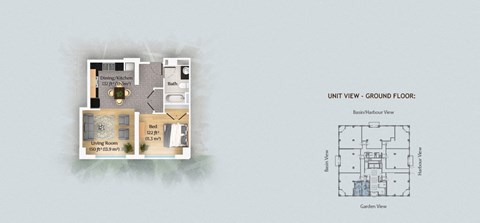 a floor plan of a house with a bedroom and a bathroom