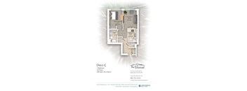 A floor plan for a Deco C apartment at The Paramount.