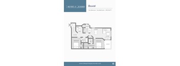A floor plan of a duval apartment at lake pointe jacaranda.
