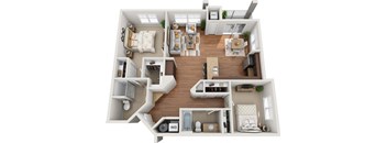 2 bedroom 2 bathroom floorplan