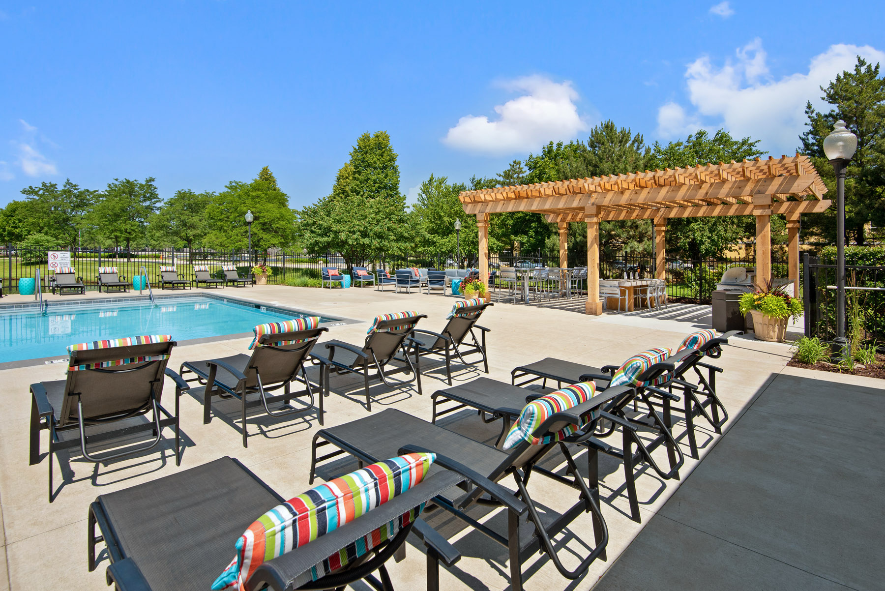 803 Corday at Naperville - Outdoor Swimming Pool with Poolside Lounge Chairs