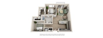 a 1 bedroom floorplan is shown in this illustration