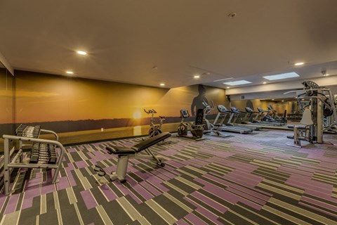 Fitness center with gym equipment