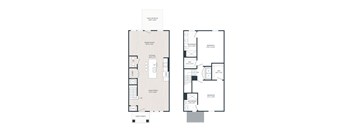 A floor plan of a two-bedroom apartment with a living room, dining room, kitchen, and bathrooms.
