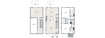 A floor plan of a house with a front porch, living room, dining room, kitchen, and two bedrooms.