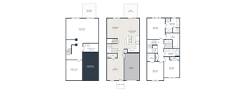 A floor plan of a house with three bedrooms, a living room, a kitchen, a bathroom, and a storage area.