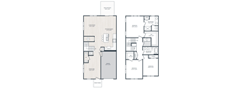 A floor plan of a house with two bedrooms, a living room, a kitchen, a bathroom, a closet, and an office.