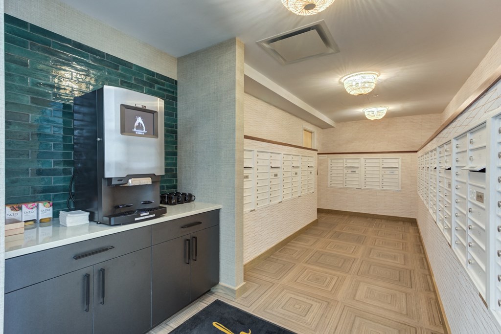 Mail room and coffee machine