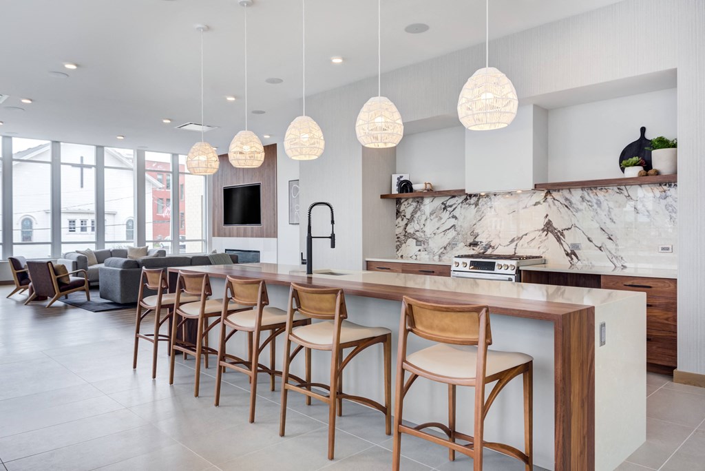 Community room showing test kitchen