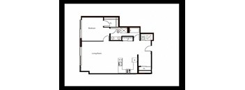 One Bed Den - Penthouse (1,028 sq ft)