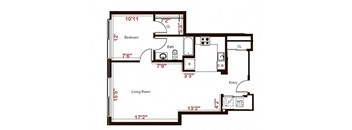 1 Bed 1 Bath - Flex (890 sq ft)