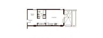 Open 1 Bed (733 sq ft - 769 sq ft)