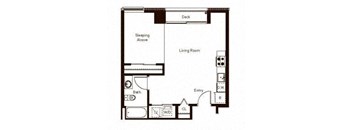 Studio (614 sq ft)