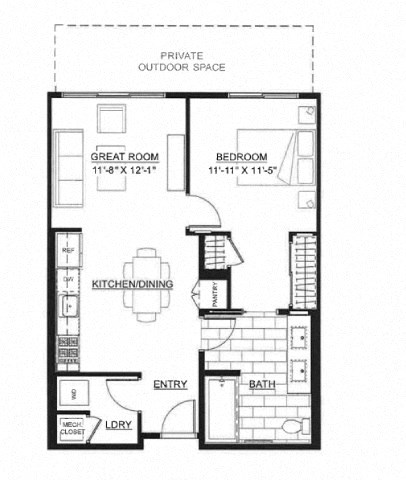 the floor plan of the second floor of a small apartment