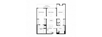 the floor plan of the house has bedrooms and a large entertaining area