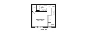 the floor plan of a small house with a loft