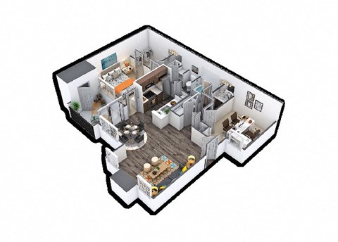 a floor plan of a house shaped like a hexagon