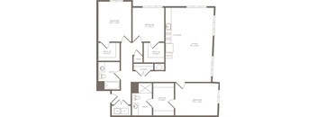 A black and white image of a house floor plan.