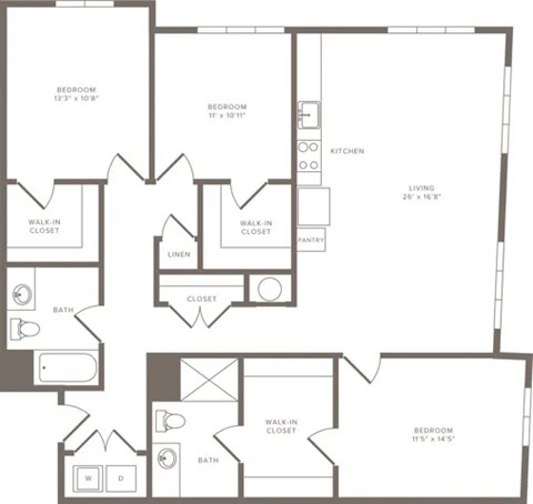 A black and white image of a house floor plan.