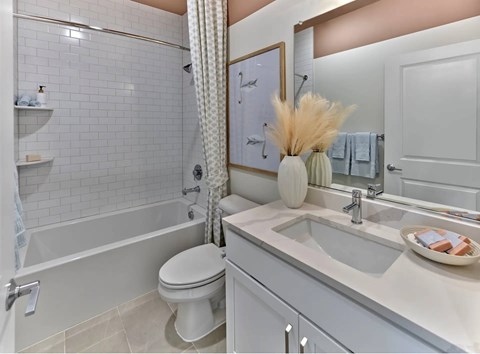 A white toilet sits next to a sink in a bathroom.