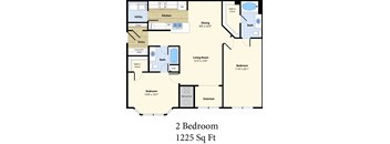 A floor plan of a 2 bedroom apartment is shown.