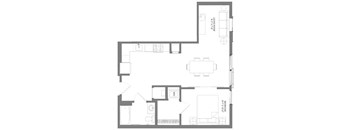 A floor plan of a house with labeled rooms and dimensions.
